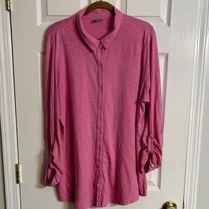 J. Jill Rose-Pink Button Front Shirt